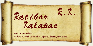 Ratibor Kalapać vizit kartica